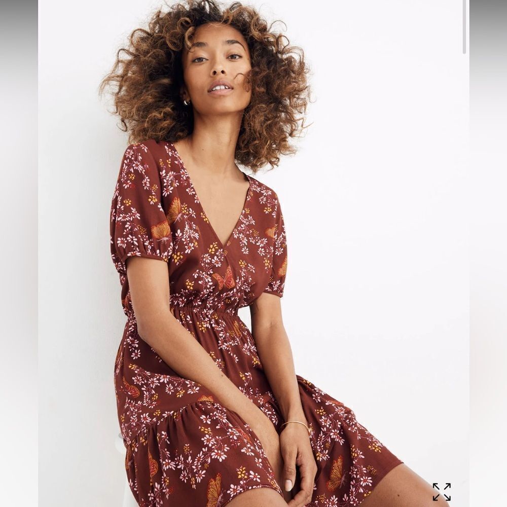 Madewell Ruffle-Wrap Dress in Windowbox Floral